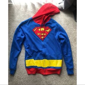 Superman Men's Costume Hoodie With Red Cuffs